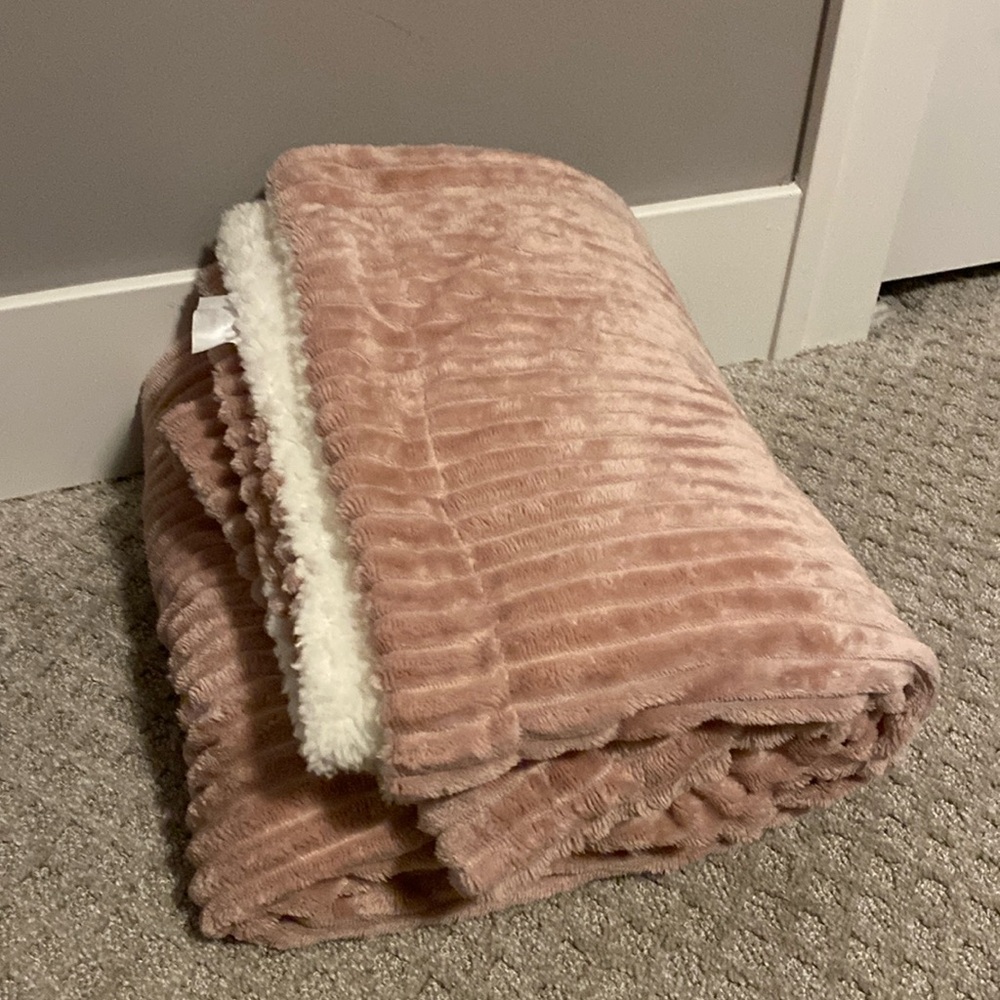 Gorgeous pinkish beige throw blanket from Ulta